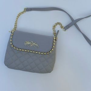 Betsey Johnson Grey Quilted Crossbody